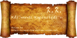 Kövendi Kapisztrán névjegykártya